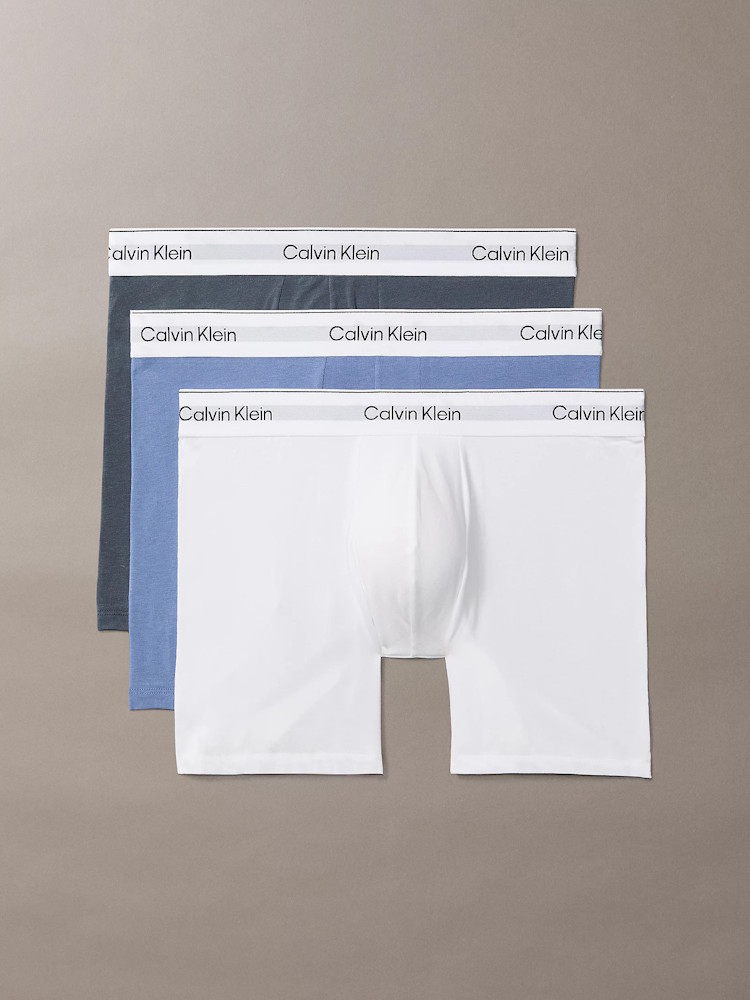 Calvin Klein Icon Cotton Stretch Boxer Brief 3 Pack Lv00nb4394 4nc Blue Tulip 6