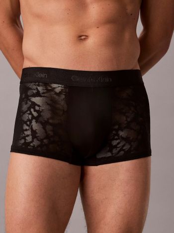 Calvin Klein Microfiber Lace Low Rise Trunk Lv00nb4517 Ub1 Black 1