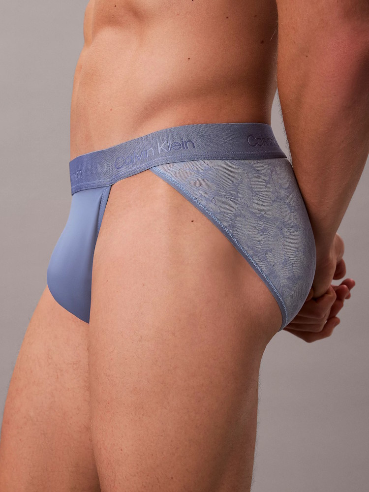 Calvin Klein Microfiber Lace Sport Brief Lv00nb4515 44j Blue Tulip 3