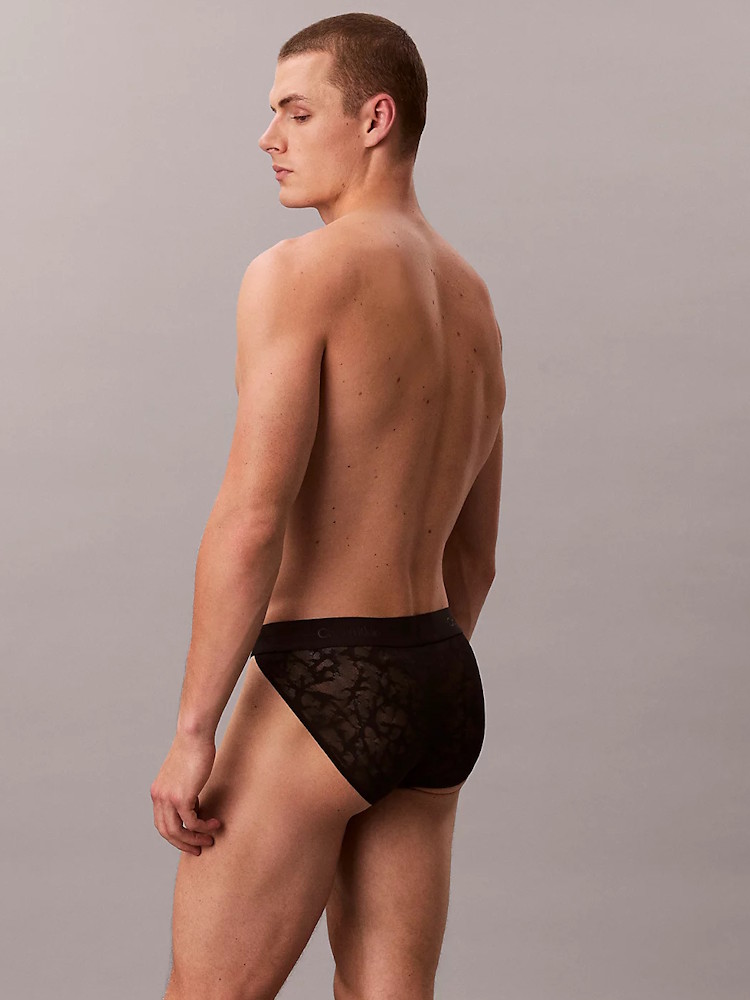 Calvin Klein Microfiber Lace Sport Brief Lv00nb4515 Ub1 Black 1