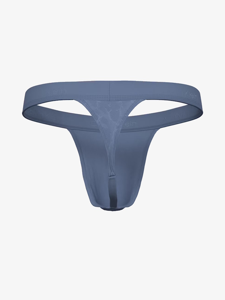 Calvin Klein Microfiber Lace Thong Lv00nb4570 44j Blue Tulip 6