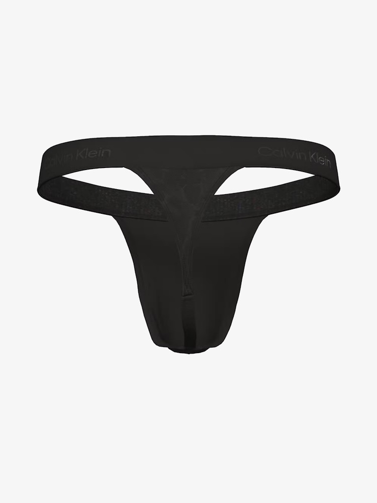 Calvin Klein Microfiber Lace Thong Lv00nb4570 Ub1 Black 1