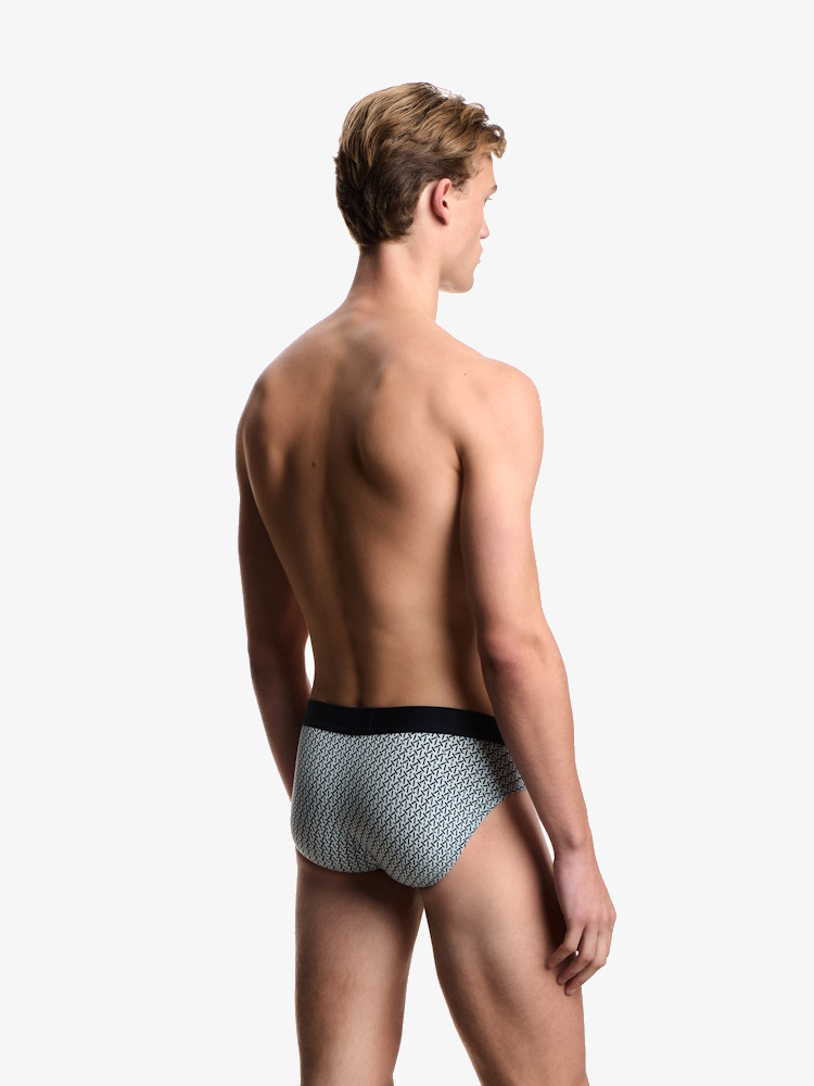 Emporio Armani Underwear Brief 2 Pack Stretch Cotton EM000251 Blue Geometric