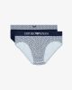 Emporio Armani Underwear Brief 2 Pack Stretch Cotton EM000251 Blue Geometric