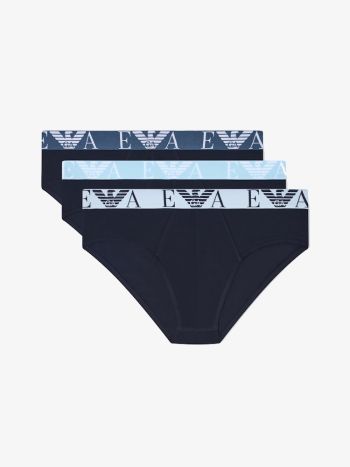 Emporio Armani Underwear Brief 3 Pack Stretch Cotton Em000258 Af20668 Mb139 Blue 6