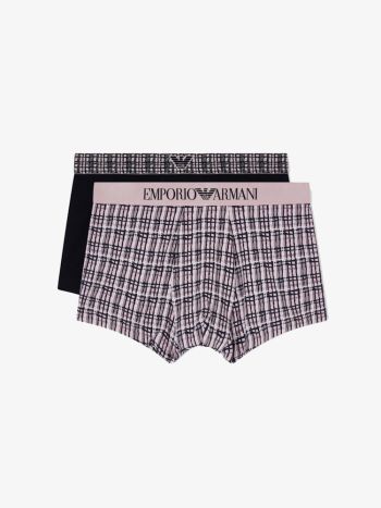 Emporio Armani Underwear Trunk 2 Pack Stretch Cotton EM001014 Pink Check