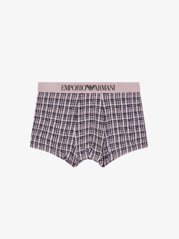 Emporio Armani Underwear Trunk 2 Pack Stretch Cotton EM001014 Pink Check