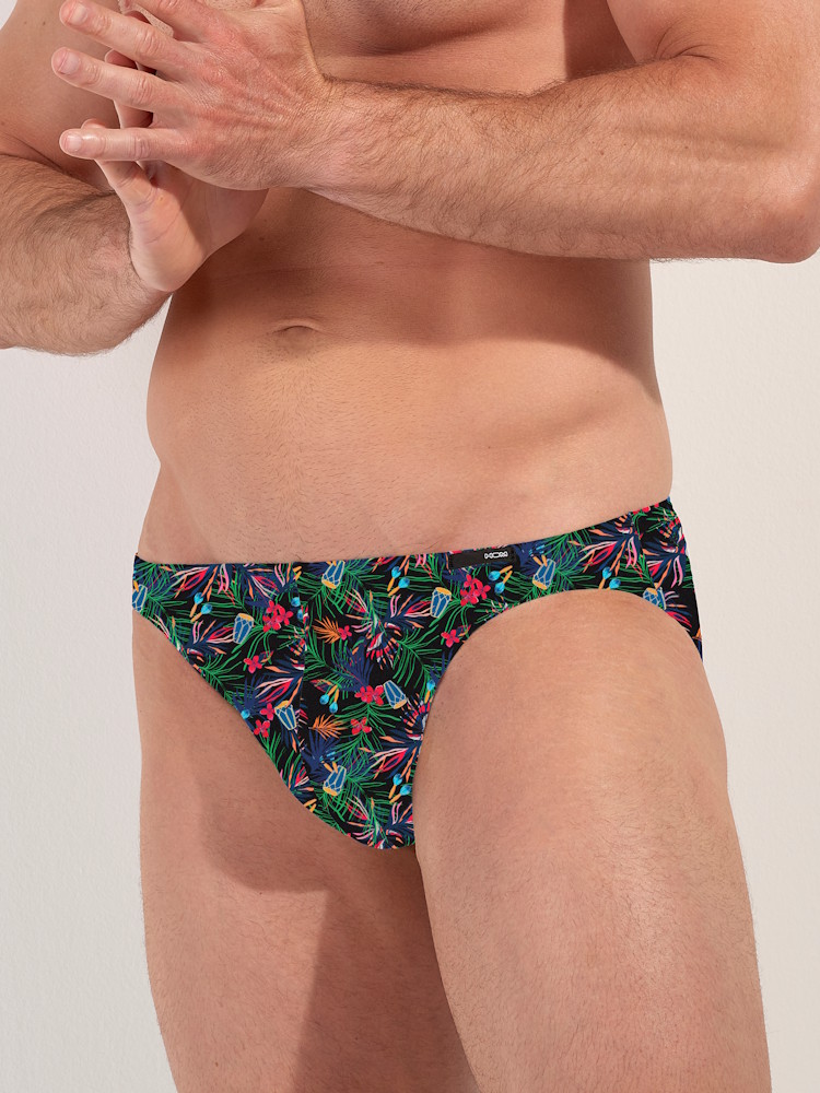 Hom Funky Styles Comfort Micro Briefs 403015 P004 Black Print 2