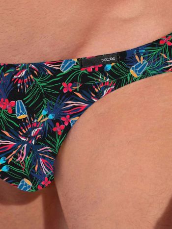 Hom Funky Styles Comfort Micro Briefs 403015 P004 Black Print 5