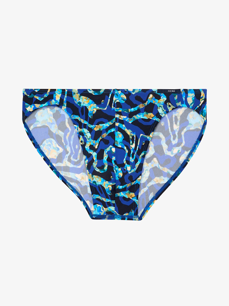 Hom Funky Styles Comfort Micro Briefs 403015 P0NB Navy Blue Print 1