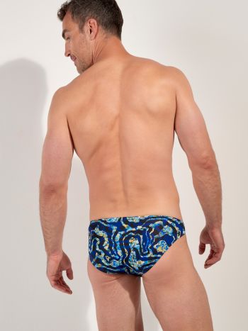 Hom Funky Styles Comfort Micro Briefs 403015 P0NB Navy Blue Print 3