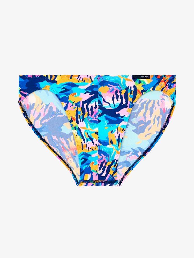 Hom Funky Styles Comfort Micro Briefs 403015 P0PF Turquoise Print 1