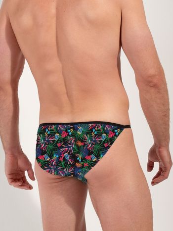 Hom Funky Styles Tanga Briefs 403014 P004 Black Print 3