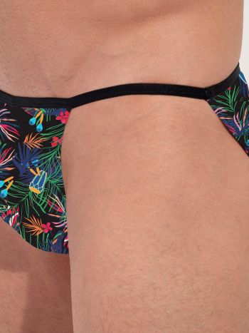 Hom Funky Styles Tanga Briefs 403014 P004 Black Print 4