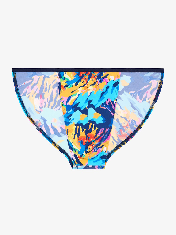 Hom Funky Styles Tanga Briefs 403014 P0PF Turquoise Print 1