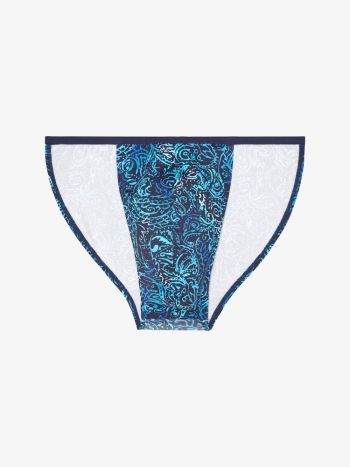Hom Funky Styles Tanga Briefs 403014 P0RA Navy Turquoise Print 1