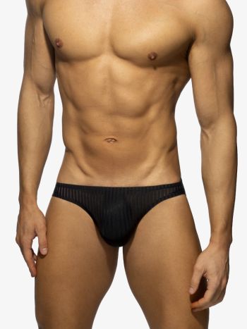 Addicted Ad1412 Black Stripe Bikini Brief Black 2