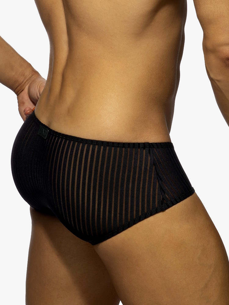 Addicted Ad1413 Black Stripe Brief Black 3