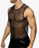 Addicted Ad1426 Openwork Fabric Tank Top Black 1