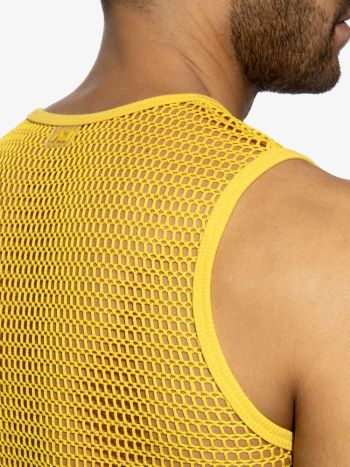Addicted Ad1426 Openwork Fabric Tank Top Yellow 4