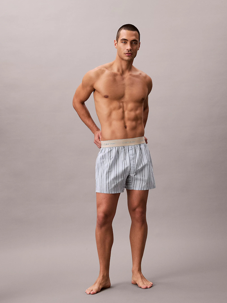 Calvin Klein Boxershorts Trad Lv00nb2945 4xw Majorca Stripe Breezy Blue 6