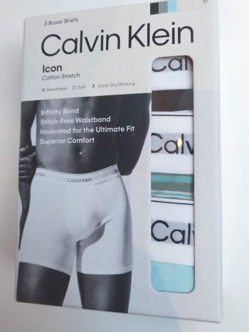 Calvin Klein Icon Cotton Stretch Boxer Brief 3 Pack Lv00nb4394 40M Pulse Stripe 6
