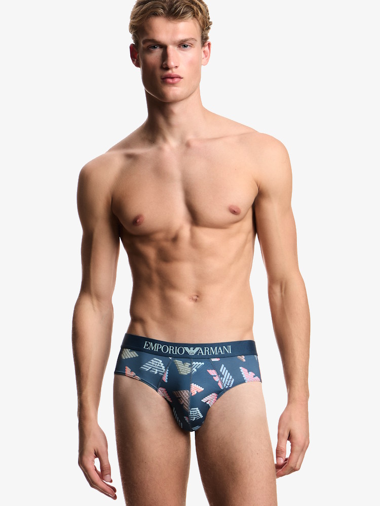 Emporio Armani Microfiber Logo Brief Em000229 Light Blue 4