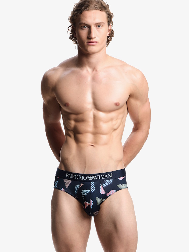 Emporio Armani Microfiber Logo Brief Em000229 Navy 4
