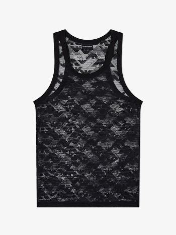 Emporio Armani Underwear All Over Eagle Lace Tank Top Em002156 Black 6