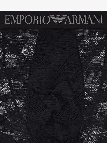 Emporio Armani Underwear All Over Eagle Lace Trunk Em000232 Black 1