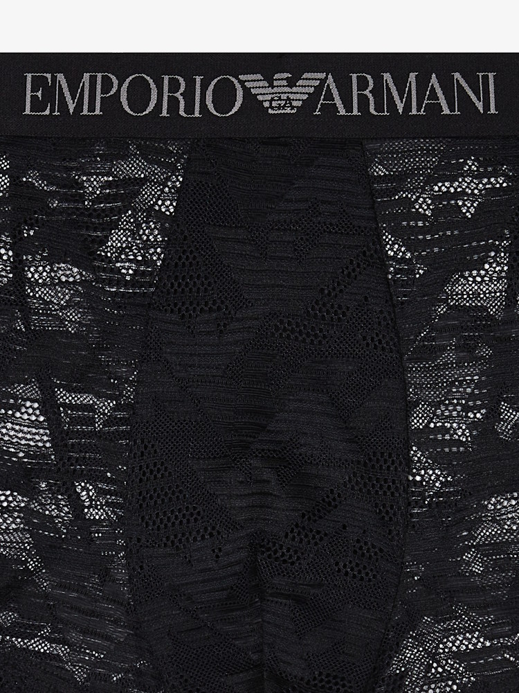 Emporio Armani Underwear All Over Eagle Lace Trunk Em000232 Black 1