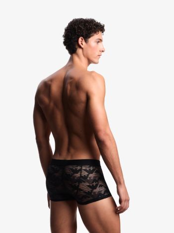 Emporio Armani Underwear All Over Eagle Lace Trunk Em000232 Black 2