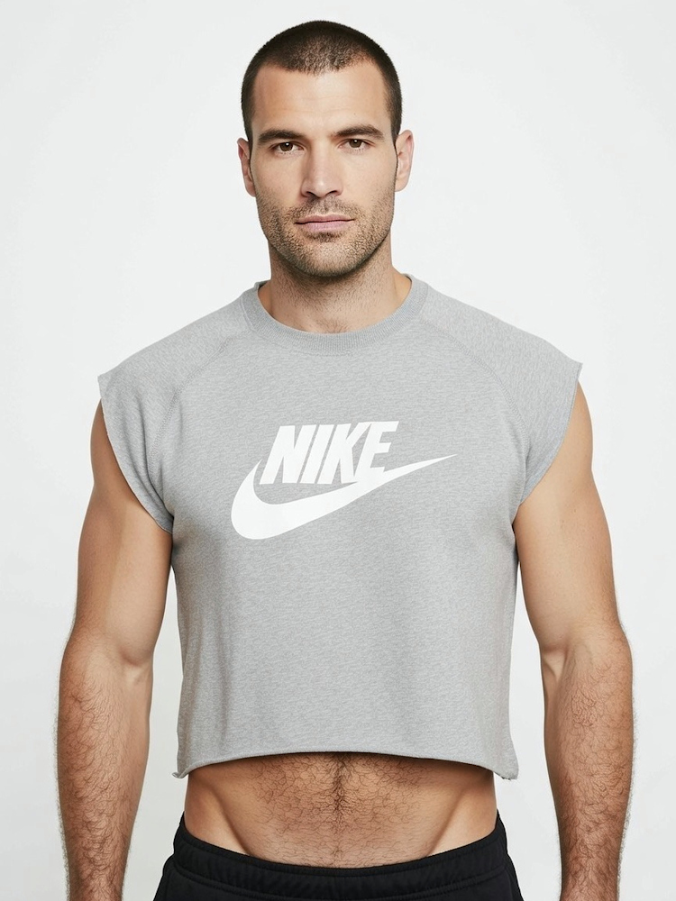 Untagged Nike Cropped Tank Top Heather Grey 1