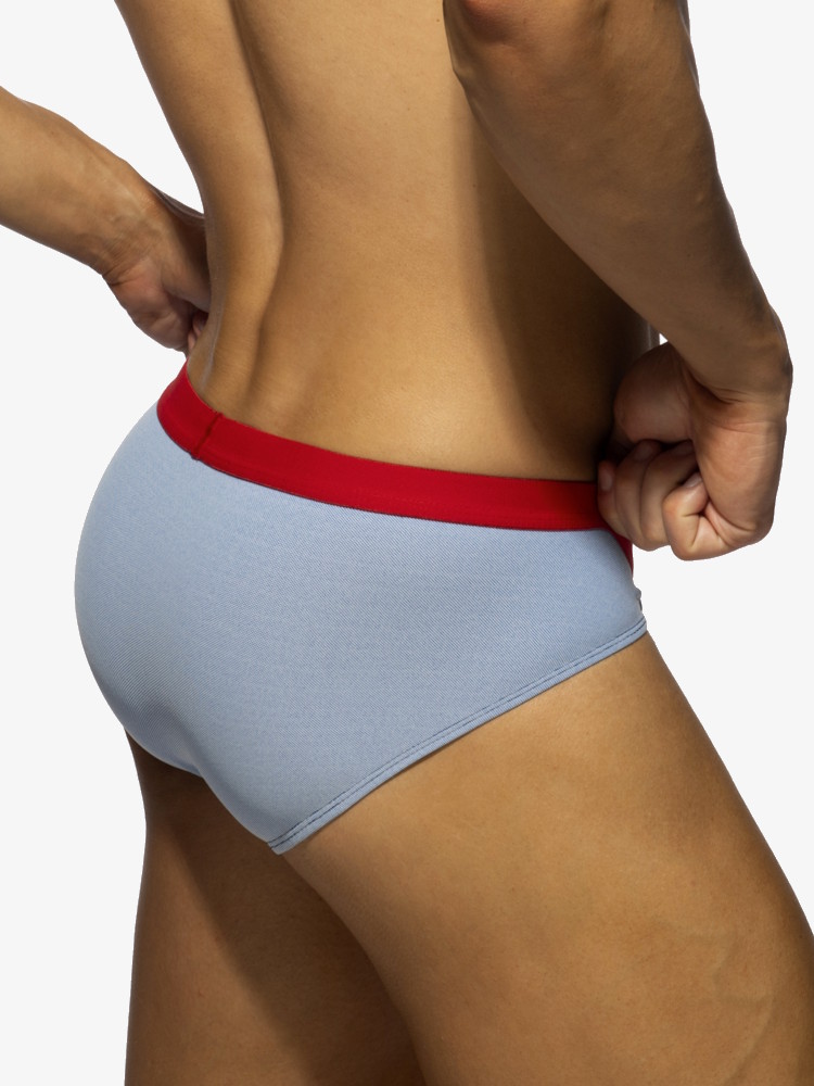 Addicted Ad1417 Pique Jeans Bikini Brief Royal Blue 1