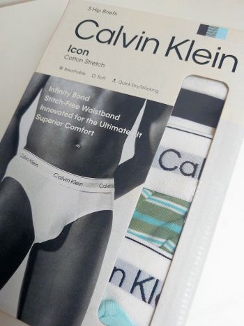 Calvin Klein 3 Pack Hip Brief Cotton Stretch Lv00nb4388 40m Pulse Stripe 2