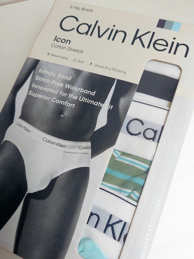 Calvin Klein 3 Pack Hip Brief Cotton Stretch Lv00nb4388 40m Pulse Stripe 2