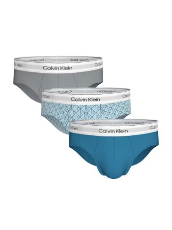Calvin Klein 3 Pack Hip Brief Cotton Stretch Lv00nb4388 40n Misty Grey 1