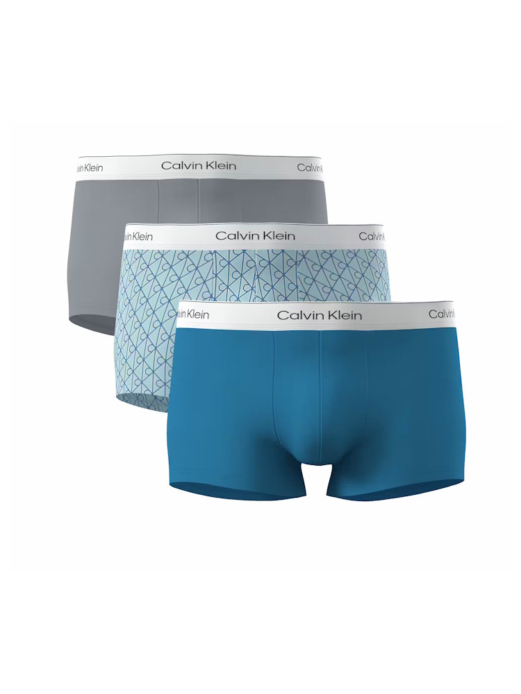 Calvin Klein 3 Pack Icon Cotton Stretch Low Rise Trunk Lv00nb4389 40n Misty Grey 1