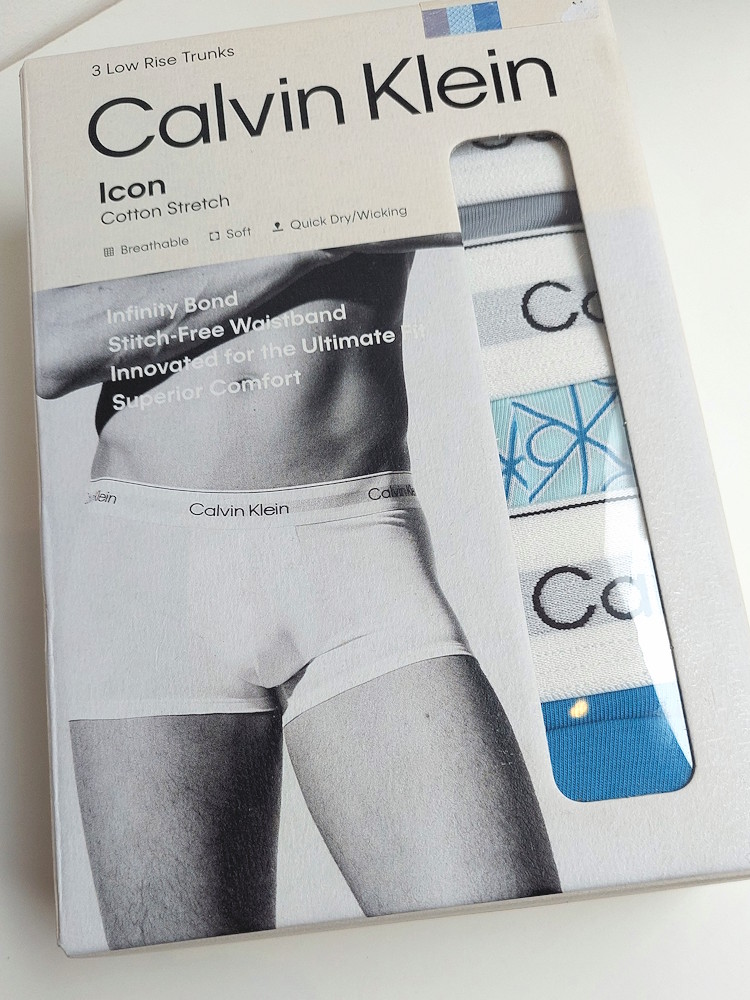 Calvin Klein 3 Pack Icon Cotton Stretch Low Rise Trunk Lv00nb4389 40n Misty Grey 2