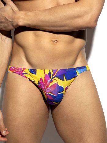 Es Collection Un662 Bold Flowers Bikini Brief Yellow 4