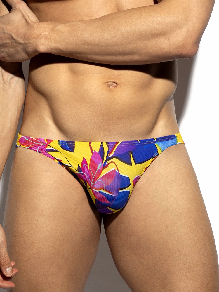 Es Collection Un662 Bold Flowers Bikini Brief Yellow 4