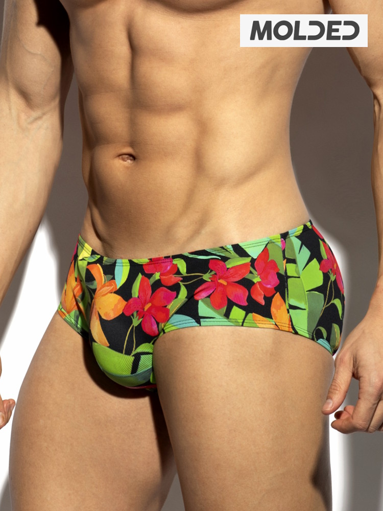Es Collection Un663 Bold Flowers Brief Black 2
