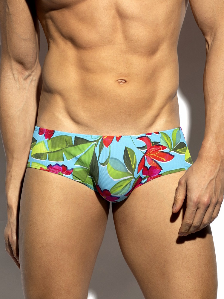 Es Collection Un663 Bold Flowers Brief Turquoise 4