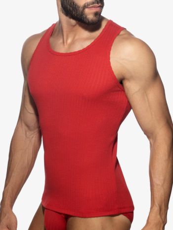 Addicted Ad1378 Puff Tank Top Red 2