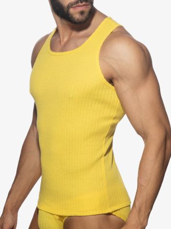 Addicted Ad1378 Puff Tank Top Yellow 2