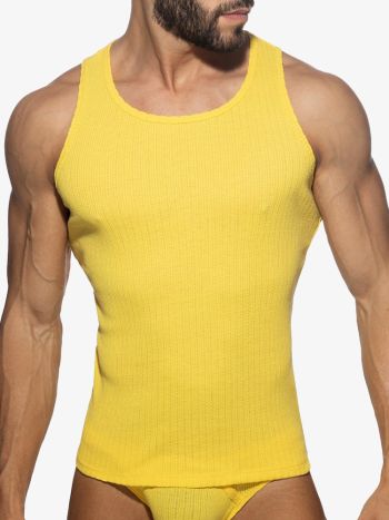 Addicted Ad1378 Puff Tank Top Yellow 4