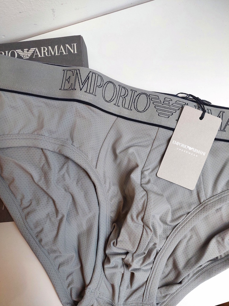 Emporio Armani Microfiber Mesh Brief Em000230 Af19057 Steel 2