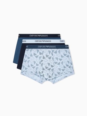 Emporio Armani Trunk 3 Pack All Over Eagle Logo Em000260 Af20671 Light Blue 1