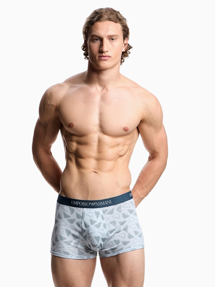 Emporio Armani Trunk 3 Pack All Over Eagle Logo Em000260 Af20671 Light Blue 4