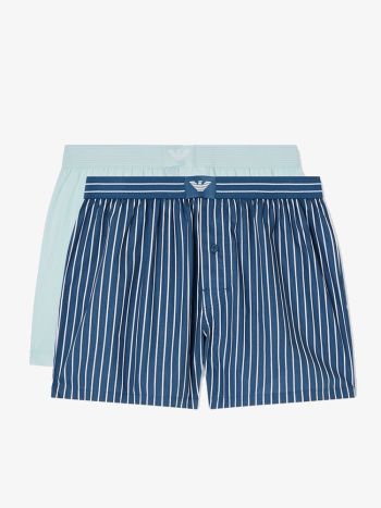 Emporio Armani Woven Boxershorts 2 Pack Em000403 Af18884 Navy Mint 5